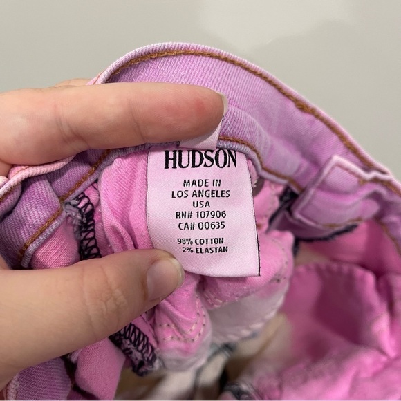 Hudson Krista Super Skinny Crop Chelsea Pink Ombre Stretch Mid Rise Jeans 27 - Picture 11 of 14
